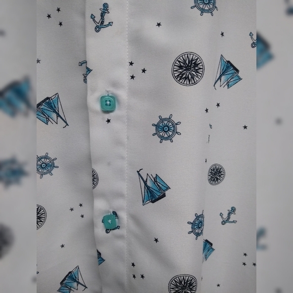 BC Collection men's short sleeve button up nautical shirt - Picture 7 of 7